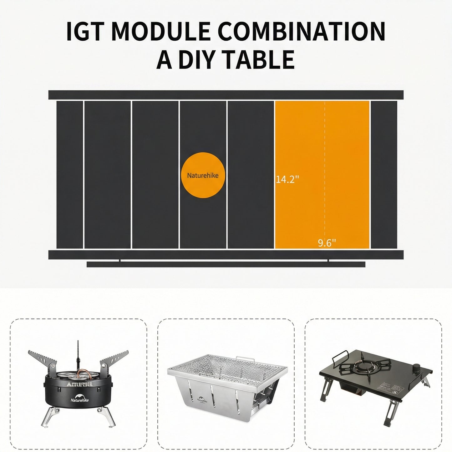 Portable Folding Camping Table – Lightweight Aluminum Roll-Top Table for Camping, Picnic, BBQ & IGT Outdoor Cooking Setup