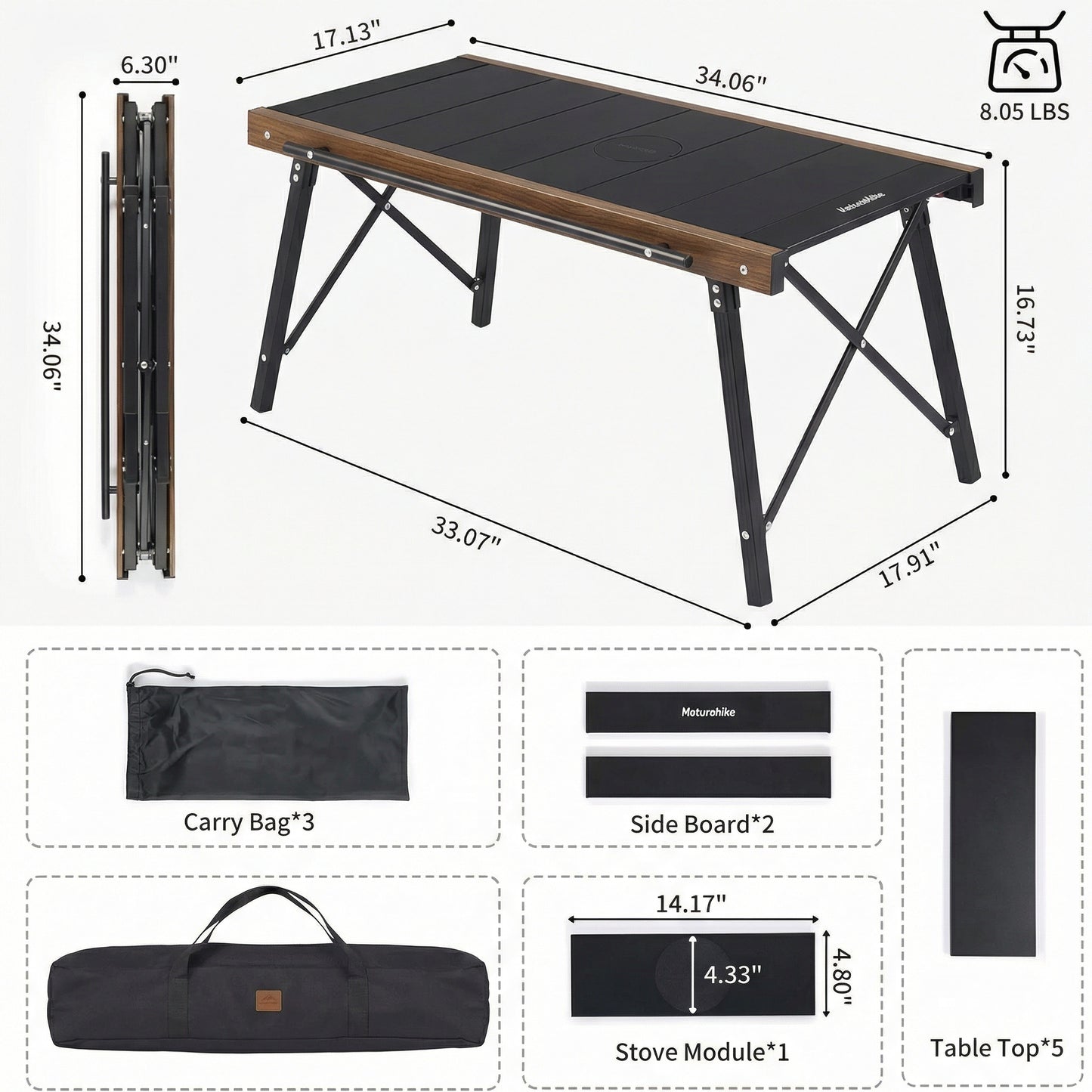 Portable Folding Camping Table – Lightweight Aluminum Roll-Top Table for Camping, Picnic, BBQ & IGT Outdoor Cooking Setup