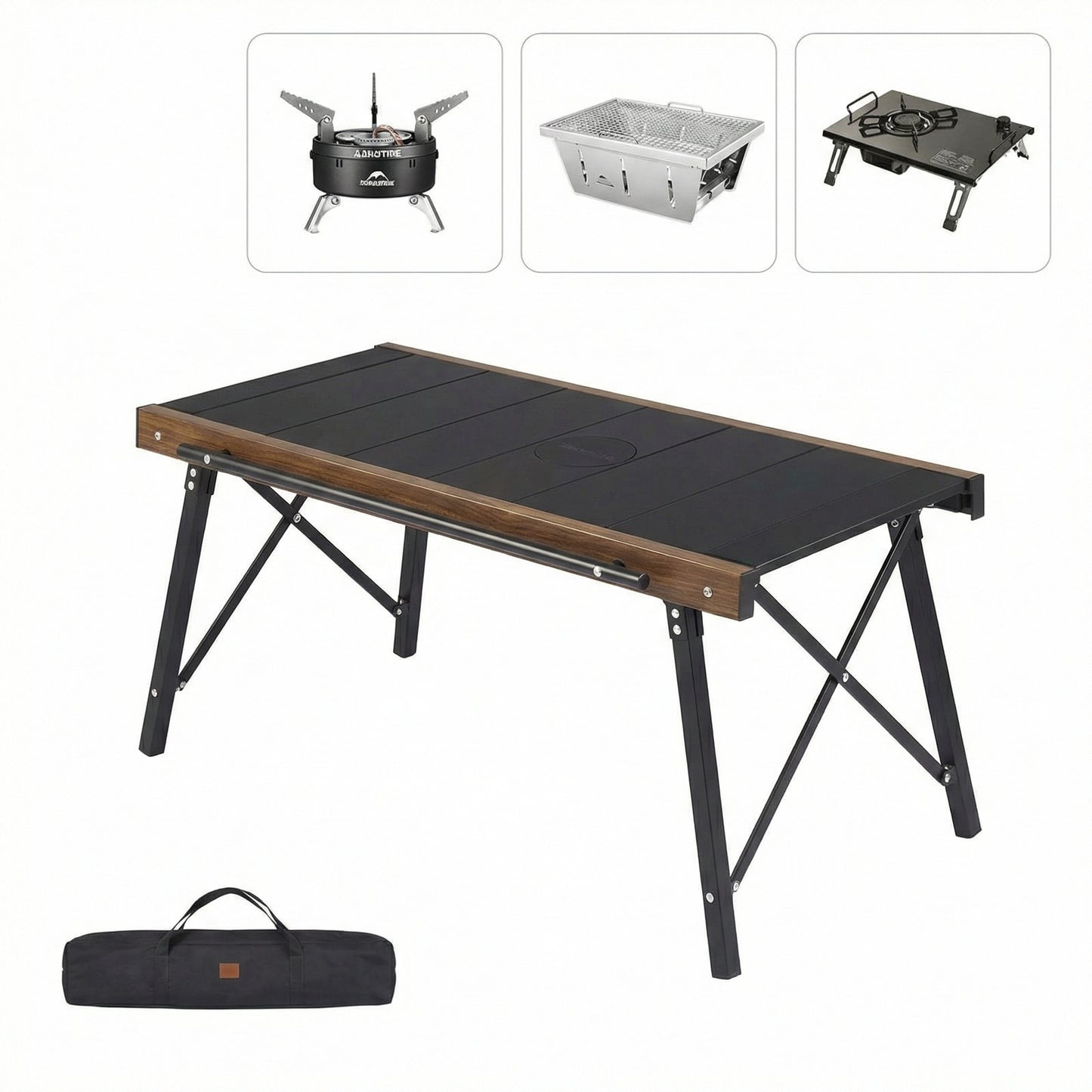 Portable Folding Camping Table – Lightweight Aluminum Roll-Top Table for Camping, Picnic, BBQ & IGT Outdoor Cooking Setup