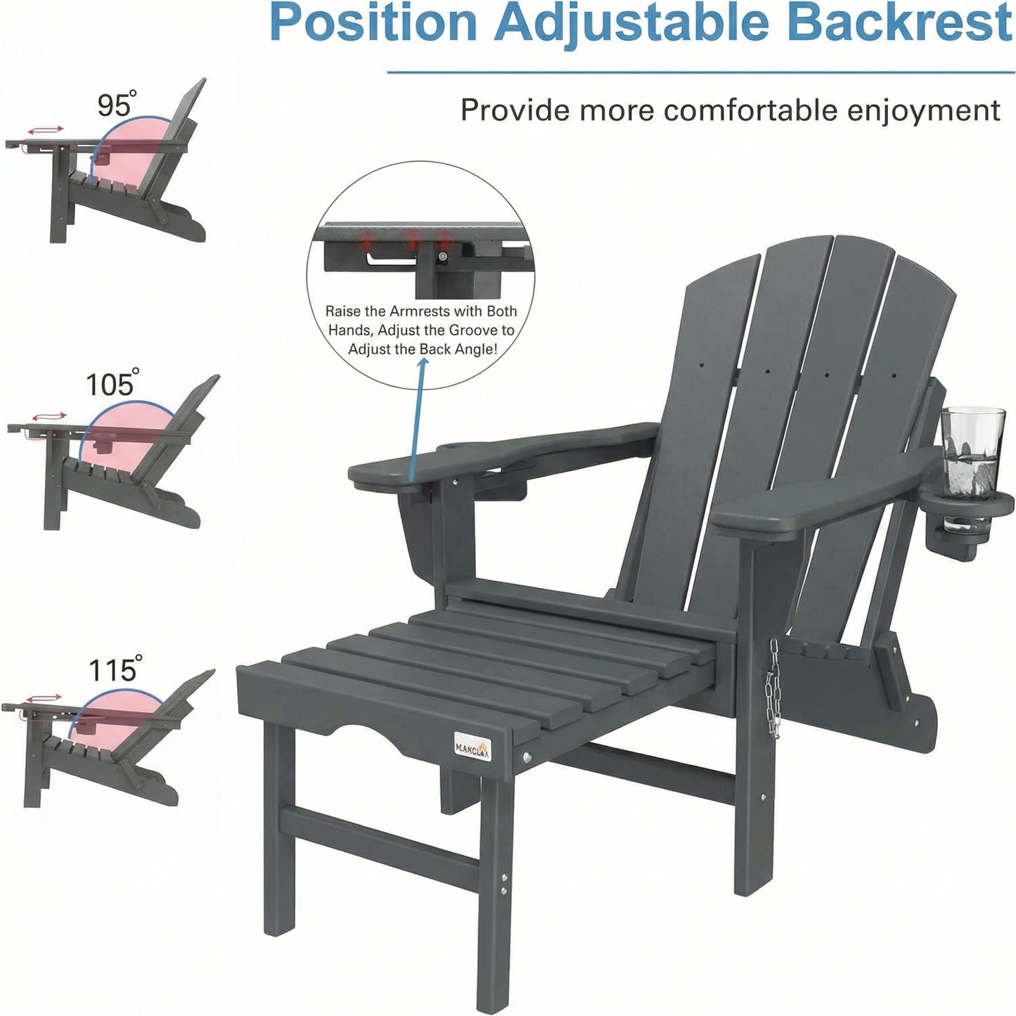 Adjustable Folding Outdoor Chair – HDPE Portable Design for Beach, Camping & BBQ Use