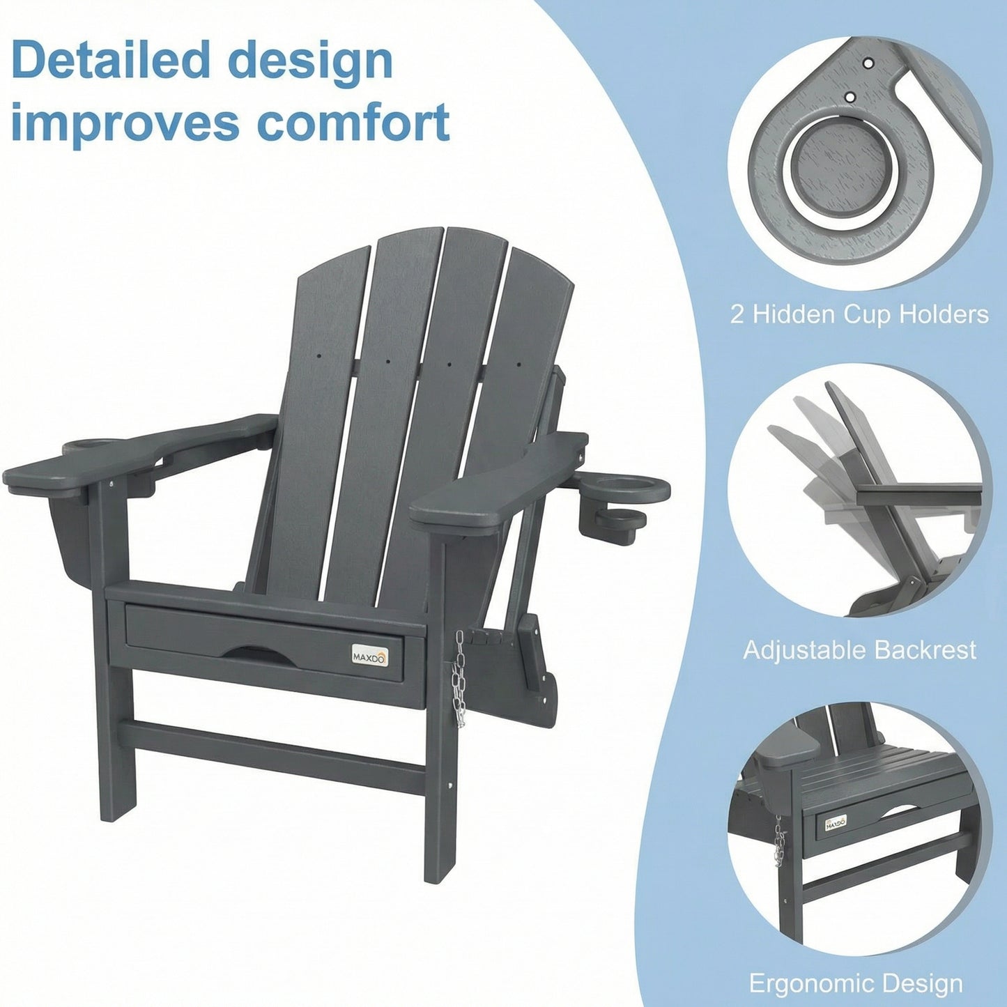 Adjustable Folding Outdoor Chair – HDPE Portable Design for Beach, Camping & BBQ Use
